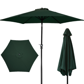 Only Supports Self Pickup  Outdoor Patio Umbrella With Push-button Tilt And Crank Handle, Beach Umbrella For Shade With 6 Sturdy Metal Ribs, UV A (Option: Dark Green)