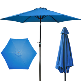 Only Supports Self Pickup  Outdoor Patio Umbrella With Push-button Tilt And Crank Handle, Beach Umbrella For Shade With 6 Sturdy Metal Ribs, UV A (Option: Aqua)